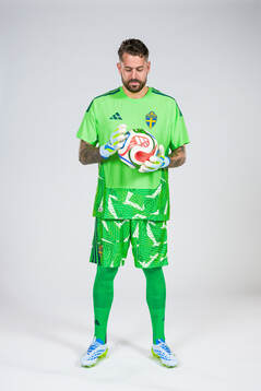 Goalkeeper Kristoffer Nordfeldt of the Swedish national