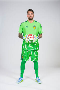Goalkeeper Kristoffer Nordfeldt of the Swedish national