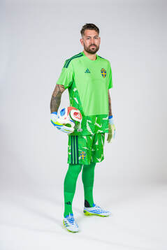 Goalkeeper Kristoffer Nordfeldt of the Swedish national