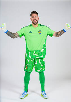 Goalkeeper Kristoffer Nordfeldt of the Swedish national