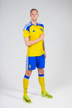 Gustaf Nilsson of the Swedish national football team poses