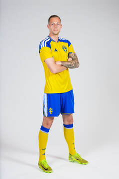 Gustaf Nilsson of the Swedish national football team poses