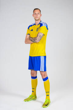 Gustaf Nilsson of the Swedish national football team poses