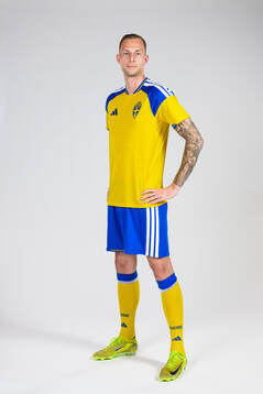 Gustaf Nilsson of the Swedish national football team poses