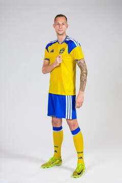 Gustaf Nilsson of the Swedish national football team poses