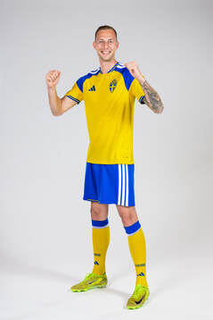 Gustaf Nilsson of the Swedish national football team poses