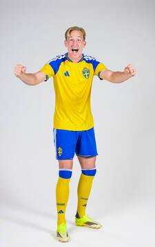 Herman Johansson of the Swedish national football team