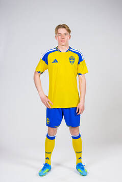 Daniel Svensson of the Swedish national football team poses