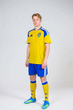 Daniel Svensson of the Swedish national football team poses