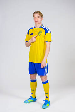 Daniel Svensson of the Swedish national football team poses