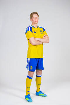 Daniel Svensson of the Swedish national football team poses