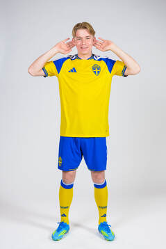 Daniel Svensson of the Swedish national football team poses