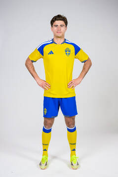 Besfort Zeneli of the Swedish national football team poses