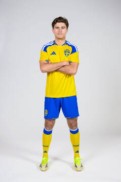 Besfort Zeneli of the Swedish national football team poses
