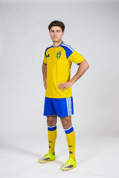 Besfort Zeneli of the Swedish national football team poses
