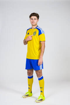 Besfort Zeneli of the Swedish national football team poses
