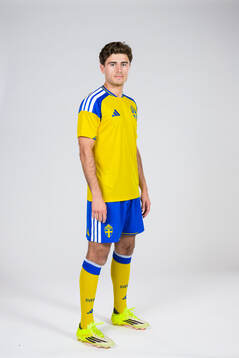 Besfort Zeneli of the Swedish national football team poses