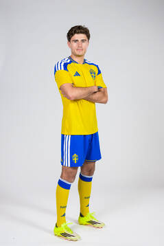 Besfort Zeneli of the Swedish national football team poses