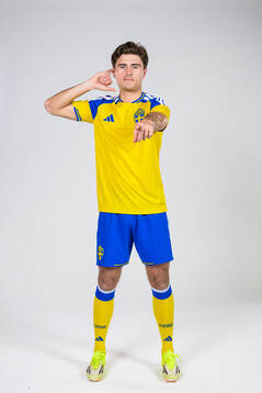 Besfort Zeneli of the Swedish national football team poses