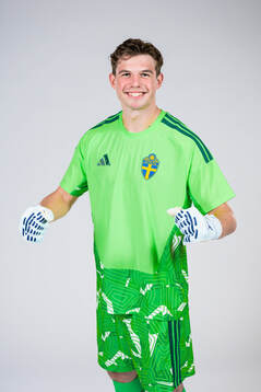 Goalkeeper Melker Ellborg of the Swedish national football