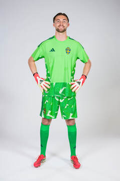 Goalkeeper Noel Törnqvist of the Swedish national football