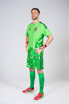 Goalkeeper Noel Törnqvist of the Swedish national football