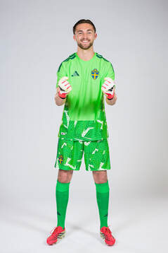 Goalkeeper Noel Törnqvist of the Swedish national football