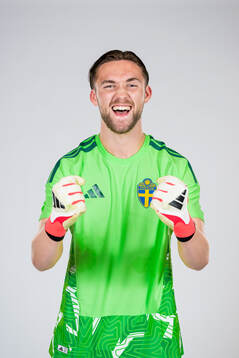 Goalkeeper Noel Törnqvist of the Swedish national football