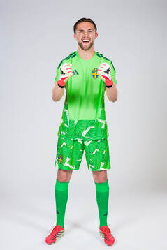 Goalkeeper Noel Törnqvist of the Swedish national football