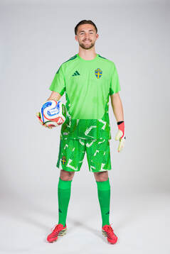 Goalkeeper Noel Törnqvist of the Swedish national football