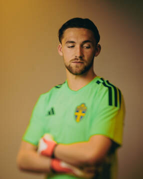 Goalkeeper Noel Törnqvist of the Swedish national football
