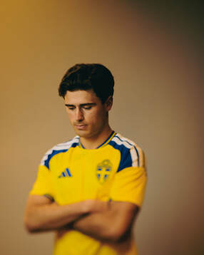 Besfort Zeneli of the Swedish national football team poses