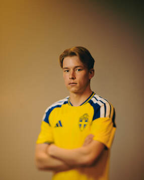 Daniel Svensson of the Swedish national football team poses