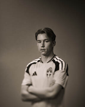 Daniel Svensson of the Swedish national football team poses