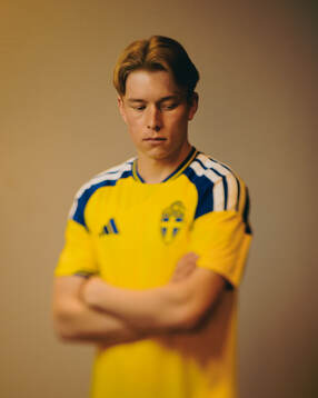 Daniel Svensson of the Swedish national football team poses
