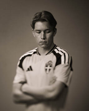Daniel Svensson of the Swedish national football team poses
