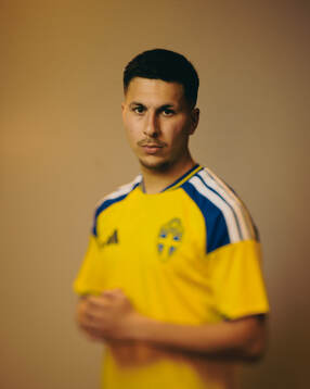 Roony Bardghji of the Swedish national football team poses