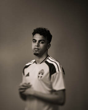 Yasin Ayari of the Swedish national football team poses for