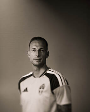 Gustaf Nilsson of the Swedish national football team poses