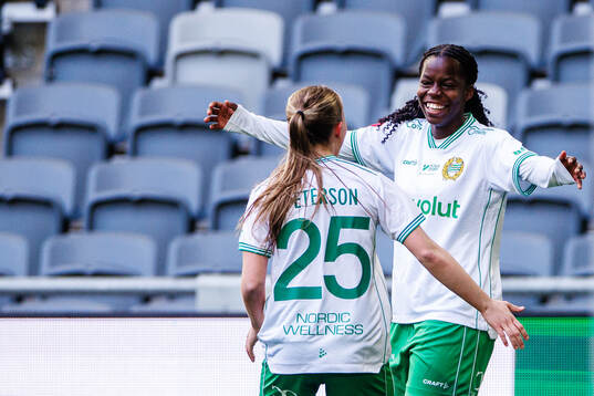 Hammarbys Vivienne Lia och Fanny Peterson jublar