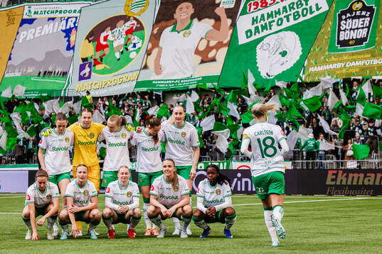 Hammarbys spelare ställer upp för en lagbild