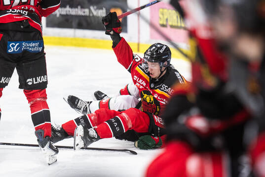Luleås Pontus Andreasson och Frölundas Noah Hasa