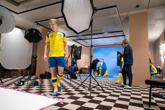 Lucas Bergvall of the Swedish national football team