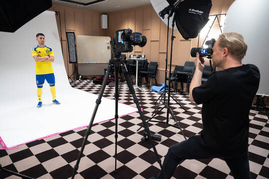 Roony Bardghji of the Swedish national football team poses