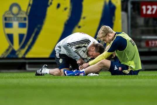 Lucas Bergvall of the Swedish national football team at a