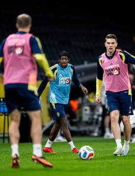 Anthony Elanga of the Swedish national football team at a