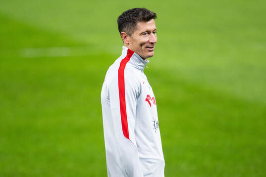 Robert Lewandowski of Poland's national football team at a