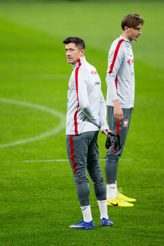 Robert Lewandowski of Poland's national football team at a