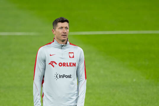 Robert Lewandowski of Poland's national football team at a