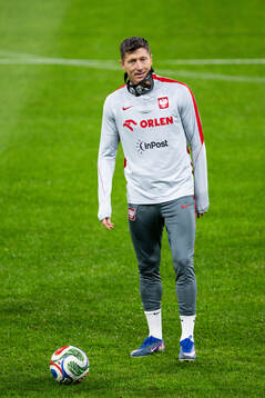 Robert Lewandowski of Poland's national football team at a
